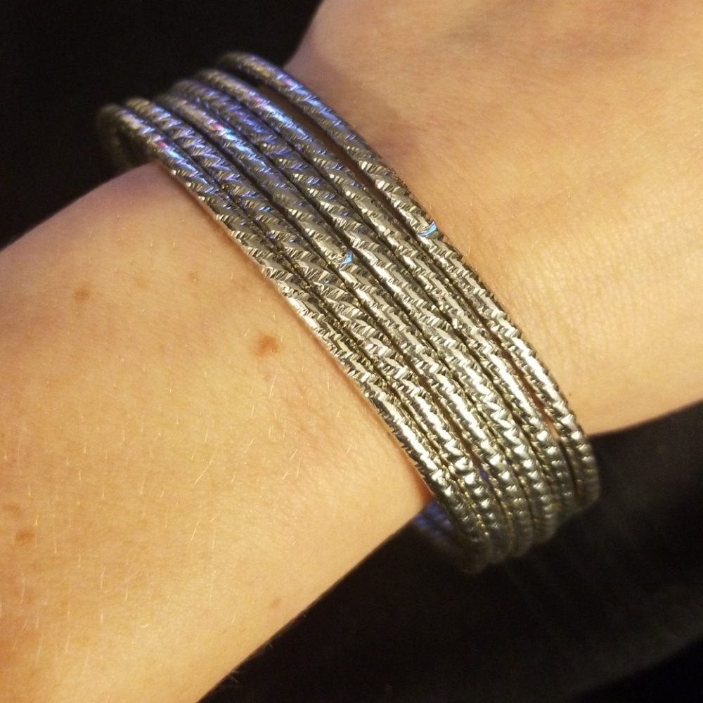 Silver stacking bracelets